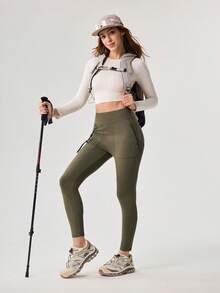 OutZeal Women Tummy Control Multi Pocket Outdoor Legging Hiking Camping - Army Green - View 10