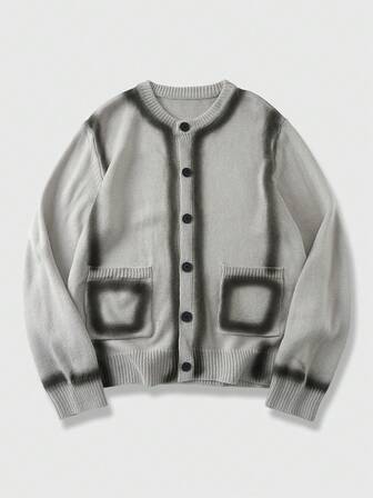 Herren Lässig Knopf Tasche Strickjacke, Herbst/Winter