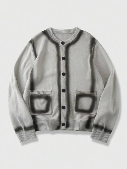 Herren Lässig Knopf Tasche Strickjacke, Herbst/Winter