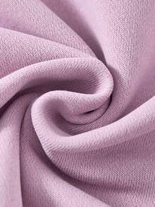 JNSQ 2pcs/Set Young Girls' Round Neck Short Sleeve Sweatshirt With Bow Print & Sweatpants, Spring/Summer - Pink - View 8