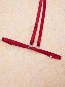 PinupPomp Women's Floral Lace Bow Decor Lingerie Accessories - Burgundy - View 6