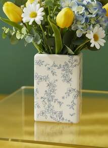 Joivida 1pc Ceramic Book Vase - Rectangular Floral Design For Home Decoration, Multi-Functional Storage And Display Of Fresh Flowers, Tulips, Table Or Shelf Decoration, Classic Style Decorative Vase, Vivid Illustration Cover Design - Multicolor - View 2