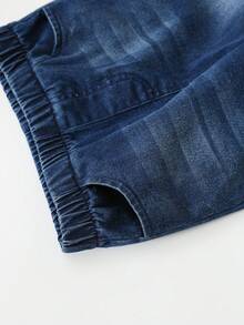 SHEIN 两件套儿童/青少年男童休闲日常加厚连帽拉链外套和长牛仔裤套装 - 彩色 - 查看 4