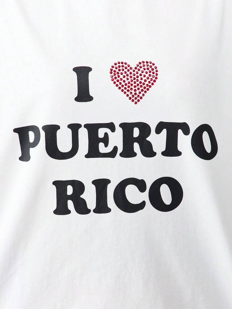 MISSGUIDED Maglietta oversize con grafica I Heart Puerto Rico