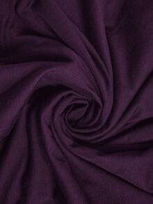 Comfylo 大码女式亮面圆领长袖百搭上衣，适合通勤和聚会穿着 - 紫色 - 查看 6