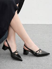 CUCCOO BIZCHIC Classic Pointed Toe Elegant High Heels, Versatile & Commuter-Friendly For Christmas - Black - View 2