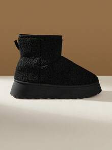 CUCCOO EASI Women's Casual Thick Sole Snow Boots, Winter For Christmas - Black - View 1