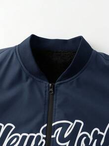 Aesthetic Post 男士字母印花保暖拉链夹克外套