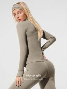 GLOWMODE 女士运动夹克 - 卡其色 - 查看 2