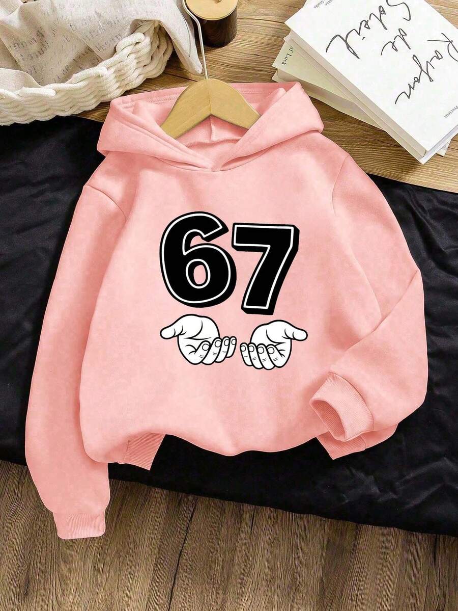 Young Girl' Fleece Sweatshirt - Black - Pink - View 1