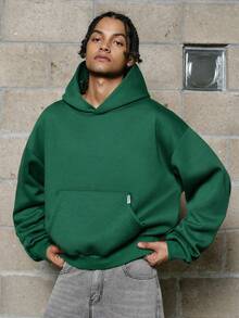 PAVTROS Men's Casual Minimalist Comfortable Pullover Hoodie, Versatile For Autumn/Winter Men's Streetwear Zip Up Green Hoodie Men Green Zip Up Hoodie New Year Green Sweatshirt Heavyweight Hoodie - Green - View 4