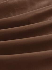 Siren Gaze 女士真皮上衣，时尚褶皱不对称下摆抹胸设计，适合外出、派对和圣诞节穿着。 - 巧克力棕 - 查看 4