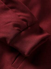 Manfinity Homme Mature Casual, Burgundy Men's Jacket Set, Autumn/Winter - Burgundy - View 4