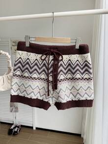 Comfortcana Plus Size Fair Isle Jacquard Knit Sweater & Pants Set - Multicolor - View 10