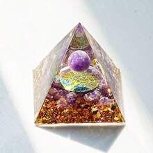 Pirâmide de Orgonite Árvore da Vida Feita à Mão, Chakra Reiki, Cristal Artificial, Decoração de Joias de Ioga, Artesanato, Decoração de Escritório - multicolorido - Visão 21