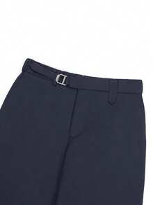 Calvornis Men's Casual Pocket Versatile Office Commute Suit Pants - Navy Blue - View 8