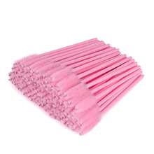 50/100/200/500 Piezas Cepillos desechables negros para pestañas, varitas de rímel, aplicadores de maquillaje mini para cejas - Rosa - Ver 2
