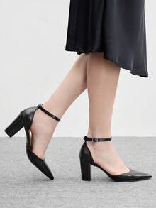 CUCCOO BIZCHIC Women's Fashion Versatile Pointed Toe Pumps For Christmas - Black - View 5