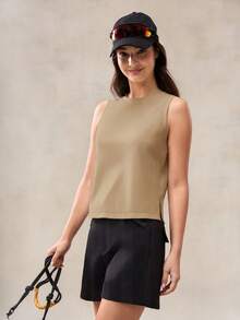 OutZeal 女士运动背心 日常健身上衣 夏季柔软莫代尔混纺弹力弧形下摆 - 杏色 - 查看 10