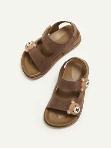 Cozy Pixies 1 Pair Cute Bear Decor Soft Bottom Lightweight Casual Sandals For Baby Boys, Summer - Chocolate Brown - View 7