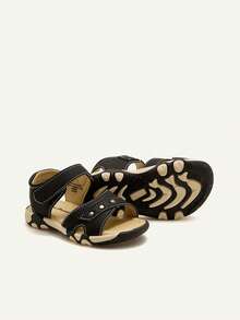 Cozy Pixies 1双夏季婴儿凉鞋，柔软舒适可爱实用，幼儿男童凉鞋 - 黑色 - 查看 9