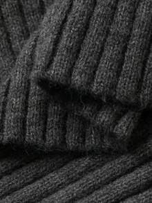 DAZY Women's Fitted Gray Long Sleeve Casual Knit Cardigan - Dark Grey - View 7