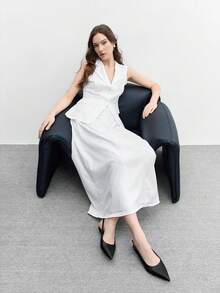 CUCCOO BIZCHIC 女士尖头低跟平底露跟鞋，简约百搭舒适黑色平底鞋，后跟系带设计，适合工作和通勤穿着。 - 黑色 - 查看 10