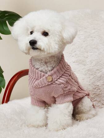 PETSIN 1入組UFBeMo花紋寵物細電纜毛衣，柔軟材質，適用於小型和中型狗隻和貓，夏季室內家居穿著裝扮