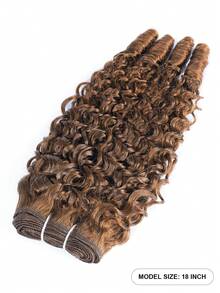 #4 Bó tóc xoăn Miến Điện màu tóc thật 14 - 28 inch màu nâu sô cô la Bó tóc xoăn Miến Điện 1 bó tóc thật chưa qua xử lý, tóc nối đôi - S4 - Xem 5