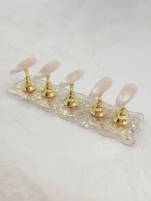 1 set, suport de afișare pentru unghii, practică unghii, accesorii pentru kit unghii, design unghii, echipament și decorațiuni pentru salon de unghii, folosit pentru practica de afișare unghii. Suport de bază cu sclipici și valuri din rășină, potrivit pentru femei și fete, produse pentru unghii, instrumente pentru unghii, instrumente pentru unghii, înapoi la școală, unghii, instrumente pentru presarea unghiilor