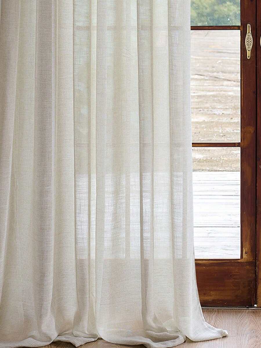 1/2 Rèm cửa sổ Bohemian, Rèm cửa sổ bằng vải lanh mờ đục và trong suốt, Thích hợp cho phòng ngủ, phòng ăn hoặc rèm cửa sổ nhà bếp, Rèm trang trí ngăn cửa sổ hình vòm, Trang trí mùa thu, Trang trí mùa thu, Trang trí phòng - Màu cát - Xem 1