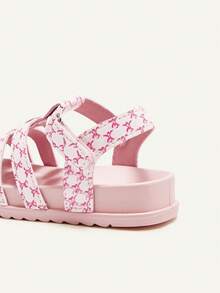 Cozy Pixies 1 双夏季时尚百搭可爱幼儿软底轻便包头粉色公主风格蝴蝶结婴儿平底凉鞋 - 粉色 - 查看 4