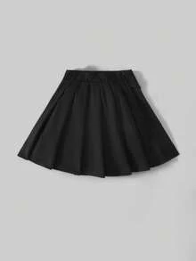 Maija Kids Falda mini plisada con decoración de hebilla metálica para niña preadolescente - Negro - Ver 7