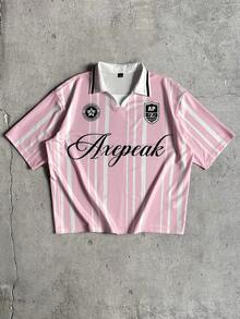 Men's AXEPEAK Casual Fashion Street Polo Shirt - Pink - View 1