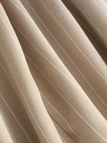 Franclia Maillard 甜辣卡其色竖条纹套装短裙，开衩设计，防走光，适合圣诞节、新年、跨年夜、派对、海滩、优雅休闲场合，也适合女性、情侣、情人节、约会、夏季、2026年毕业季穿着，时尚休闲通勤装、商务办公装、百搭时尚日常休闲装、都市教师职业装。 - 咖啡棕 - 查看 5