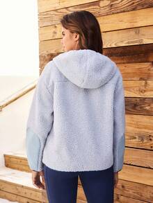 OutZeal 女士冬季保暖户外抓绒圣诞套装长袖露营徒步拉链外套带口袋 - 淺藍色 - 查看 7