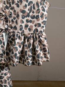 SHEIN 2pcs Tween Girls Camisole Shirt With Bow Button And Elongated Pants Set - Multicolor - View 8