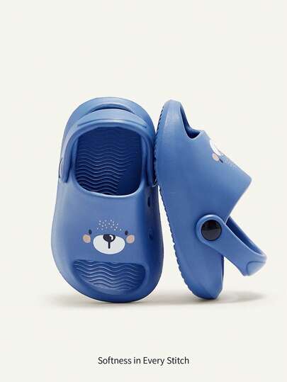 Cozy Pixies 1 Pair Toddler Breathable Open Toe Bear Outdoor Non-Slip One-Piece Beach Sandals
