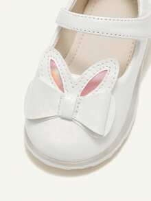 Cozy Pixies Zapatos versátiles y lindos para niñas pequeñas con correa de gancho y bucle, convenientes para uso en interiores y exteriores, diseño de conejo - Blanco - Ver 7