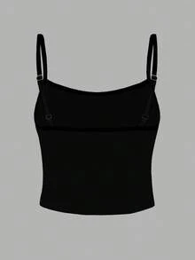 SHEIN 女士亮片花卉图案吊带背心，舒适休闲，适合日常聚会和外出穿着。 - 黑色 - 查看 2