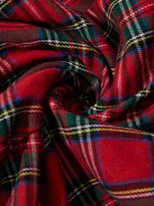 Franclia Red Plaid Contrast Black Embroidered Long Sleeve Shirt, Versatile For Casual, Commute, And Daily Wear - Black - View 6