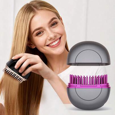 Teckwe 迷你便携式无线直发梳，无线负离子直发刷，长续航热梳直发器，轻巧迷你，旅行必备