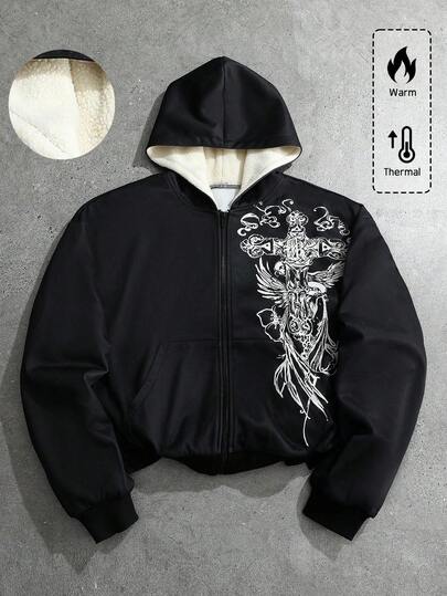 Goth Sudadera con capucha casual para hombres, otoño/invierno
