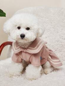 PETSIN 1入組字母貼飾寵物洋裝 - 粉色 - 查看 3