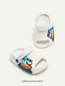 Cozy Pixies 1双夏季宝宝海洋鲨鱼可爱趣味透气休闲套脚户外沙滩防滑平底凉鞋 - 白色 - 查看 2