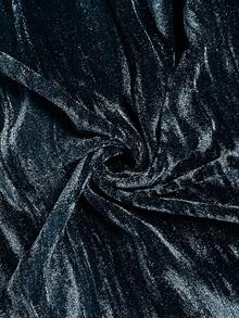 Graceveil Plus Size Solid Color Velvet Long Sleeve Suit Set, Elegant For Commuting Abayas - Navy Blue - View 6
