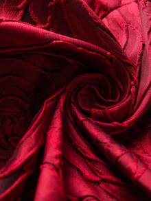 Elenzga Plus Size Women Elegant Jacquard Button Qipao Style Dress