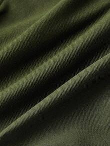 SHEIN MOD Áo không tay chéo trước xoắn cho nữ, Áo dễ thương, Áo hai dây màu xanh quân đội - xanh quân đội - Xem 4