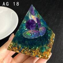 Pirâmide de Orgonite Árvore da Vida Feita à Mão, Chakra Reiki, Cristal Artificial, Decoração de Joias de Ioga, Artesanato, Decoração de Escritório - multicolorido - Visão 13