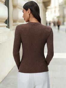 Ellevyn 3pcs Women Elegant Faux Cashmere T-Shirt Set, Suitable For Daily Layering And Versatile Occasions Leopard Print Tops Cheetah Print Tops Women Long Sleeve Tops Tight Tops Fall Tops Women,Graphic Tees Leopard Print Long Sleeve Tops - Multicolor - View 3